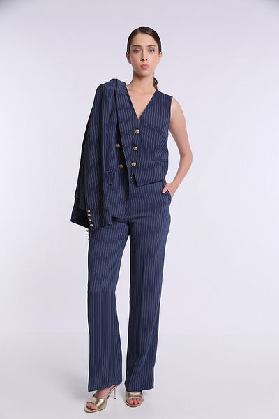 Yake Gold Button Detailed Striped Triple Set