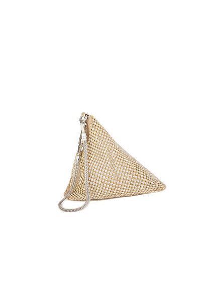 Nas Bag Geantă de damă Crossbody Gold Diamond Gold Stone Geantă triunghiulară elegantă cu curea dublă