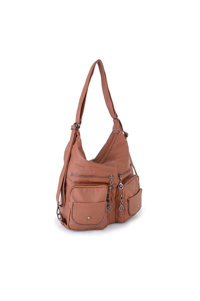 Nas Bag Γυναικείο σακίδιο πλάτης Tan Washed