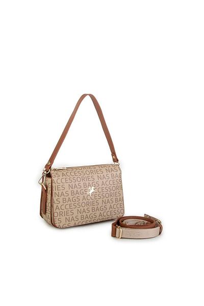 Nas Bag Geantă de damă Crossbody Mink Tan Written