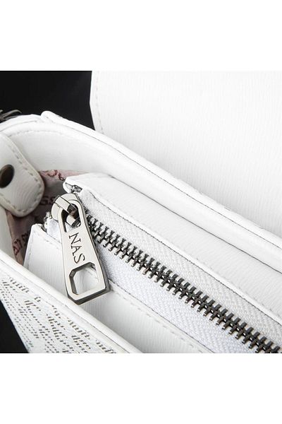 Nas Bag Geantă Crossbody Albă Scrisă