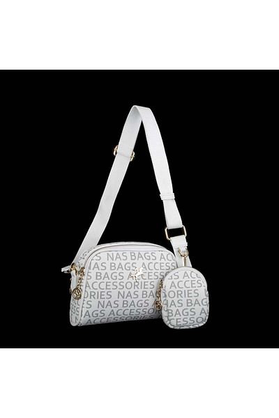 Nas Bag Mini geantă de damă cu scris alb