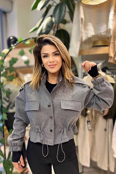 ESRAHELVACI Anthracite Parkas Short Jacket