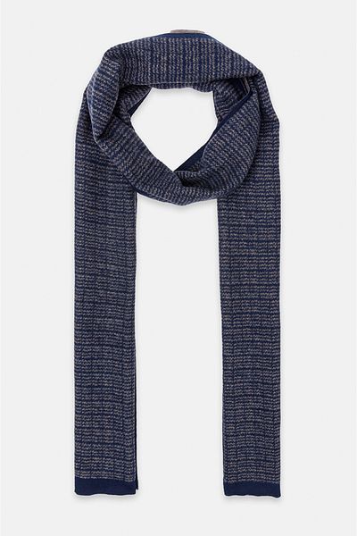 Avva Marineblau gemusterter Herrenschal A22Y9419