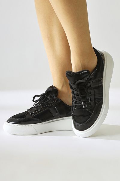 Limoya Pantofi de damă Jakleen din piele neagră cu parașuta, pantofi sport pentru femei