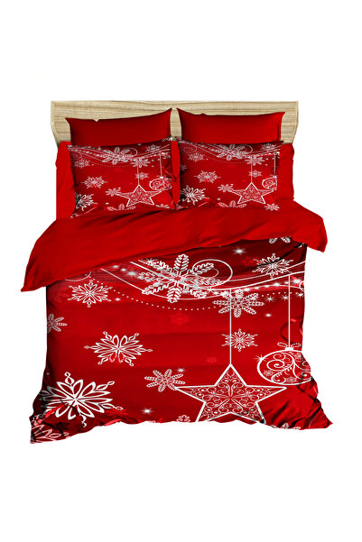 Fabeteks New Year's Star and Fancy Snowflakes Digital Duvet Cover Set