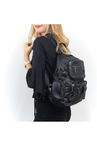 Nas Bag Μαύρο πλενόμενο γυναικείο σακίδιο πλάτης