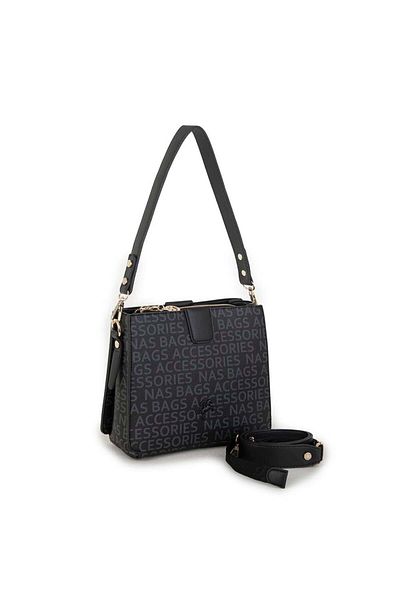 Nas Bag Geantă de damă, neagră, scrisă