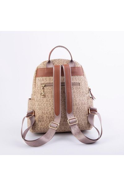 Nas Bag Γυναικείο σακίδιο πλάτης Mink Tan Written (ΕΝ:28 ; ΜΗΚΟΣ:30 εκ.)