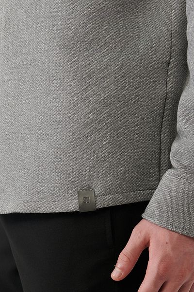 Avva Graues Herren-Hemd mit klassischem Kragen, diagonaler Doppeltasche, Kappe, Baumwolljacke, A32y2176