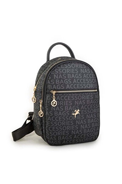 Nas Bag Rucsac de damă Negru Scris