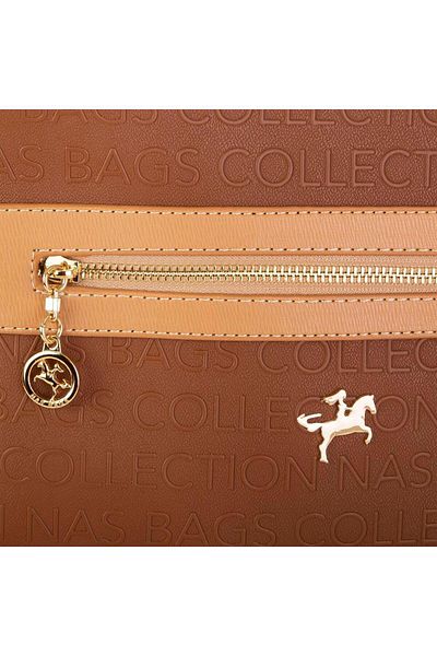 Nas Bag Geantă de damă, maro, Camel în relief