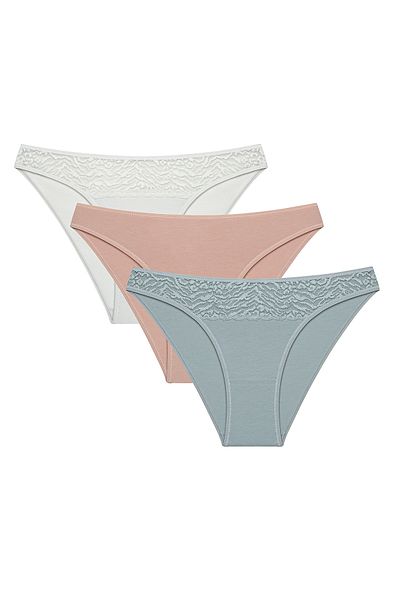 Penti Set de 3 chiloți slip din dantelă cu nuanțe de frunze colorate