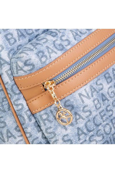 Nas Bag Rucsac de damă cu volum mare - Denim Camel Printed