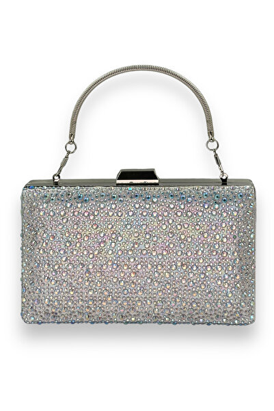 Wedding Fashion Janjan Metal Handle Crystal Stones Evening Dress Bag - Gradua...