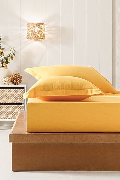 Puffy Naturalis Ranforce Single Elastic Sheet - Saffron