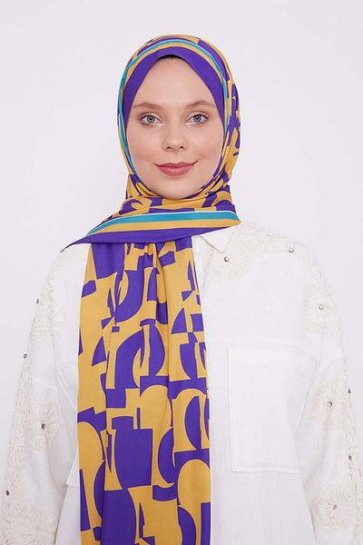 Levidor Eggplant Purple Abstract Pattern Club Shawl
