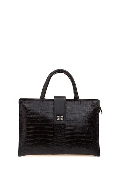 Bilik Deri Μαύρο Crocodile Leather Unisex Laptop & Χαρτοφύλακας Blm 093045