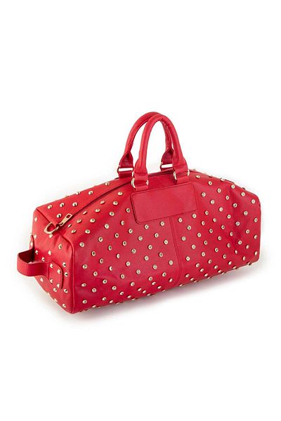 Nas Bag Red Natural Studded Wide Hand Women's Bag