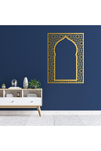 DECOVIENO Metal Mihrap Duvar Dekoru, MEtal Mihrap Duvar Çerçevesi , Metal Duv...
