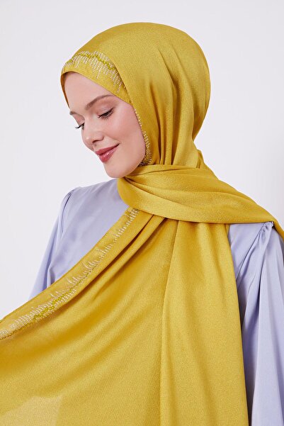 Levidor Σάλι με διαμάντια με λαδοπράσινες ρίγες