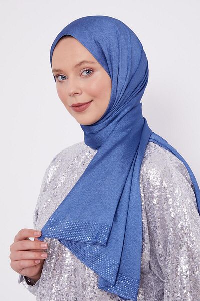 Levidor Indigo Thick Stripe Diamond Shawl