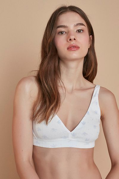 Penti Σουτιέν ύπνου White Bliss Lavander με στάμπα χωρίς καλώδιο