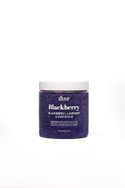 GLOUR Exfoliant cu zahăr de mure și lavandă 250 ml / Peeling natural pentru corp reînnoitor și hidratant
