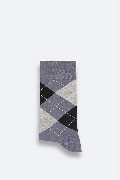 Avva Ανδρικές κάλτσες από μπαμπού με σχέδιο Anthracite Argyle A32y8512