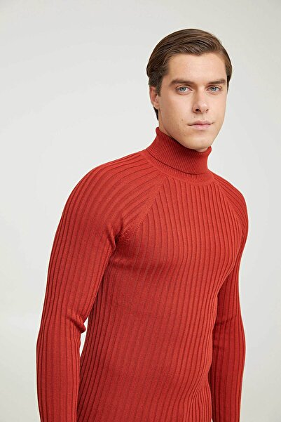 Tween Slim Fit Turuncu Yün Karişimli Kazak