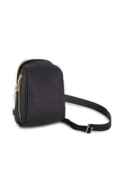 Nas Bag Чанта за кръст и тяло, черна, релефна