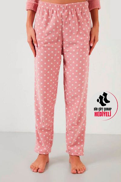 Ladytime Winter Luxury Fleece Women's Pajama Bottoms - Pockets, Ra3