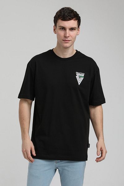 NEW WORLD POLO Crew Neck Black Oversize T-Shirt 23ssm20337
