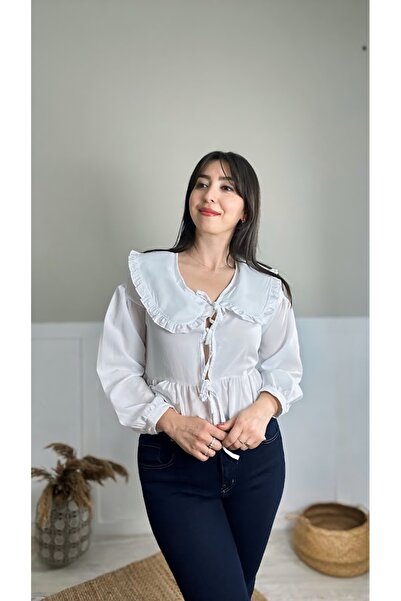 Muaz BEYAZ BEBE YAKA GÖMLEK