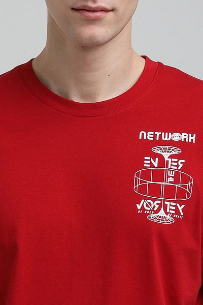 NEW WORLD POLO Crew Neck Claret Red Slim Fit T-Shirt 23ssm20299