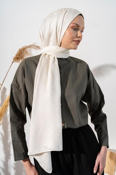 JAWEL شال جاكار منقوش هرمي نسائي