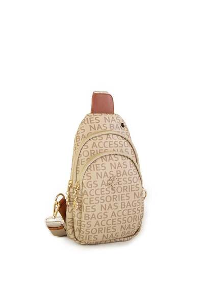 Nas Bag Geantă de damă pentru talie și corp Mink Tan Written