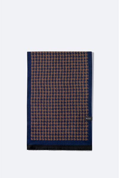 Avva Ανδρικό σάλι με μοτίβο μπλε Navy Blue A32Y9407