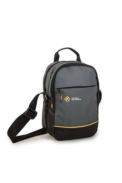 Nas Bag -nas Polo (αδιάβροχη) ανδρική τσάντα χεριών και χιαστί εξωτερικού χώρου Γκρι ανθρακί