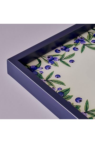 Bella Maison صينية زجاجية بالتوت الأزرق (37×22 سم)