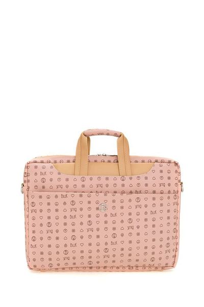 Bilik Deri Monogram Pink/camel Unisex Laptop & Servietă Briefcase-mn