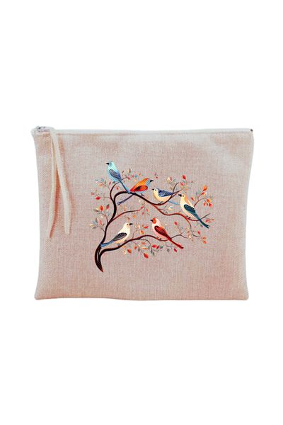 lili hediyelik Τσάντα μακιγιάζ με στάμπα Birds on the Branch