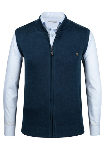 Çizgi Triko Tricotaj pentru bărbați Vestă cu buzunare cu fermoar Tricotaj din...