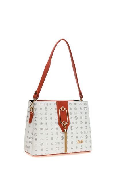 Bilik Deri Монограма Біло-помаранчева жіноча сумочка RIV 232-MN