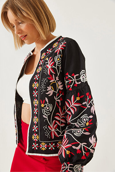 Bianco Lucci Women's Ethnic Embroidered Long Sleeve Shirt 60251087