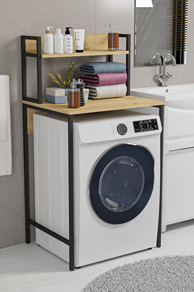 moniev Çamaşır Makinesi Üstü Düzenleyici Banyo Rafı Banyo Organizer Raflı Çam...