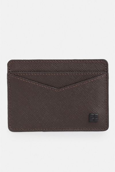 Avva Men's Brown 100% Leather Card Holder A31Y9551