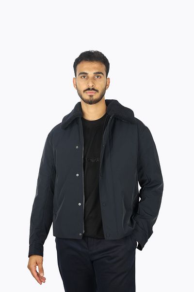 Emporio Armani Men's Zipper Closure Blue Jacket 6D1Bc8 1Ntlz-0920
