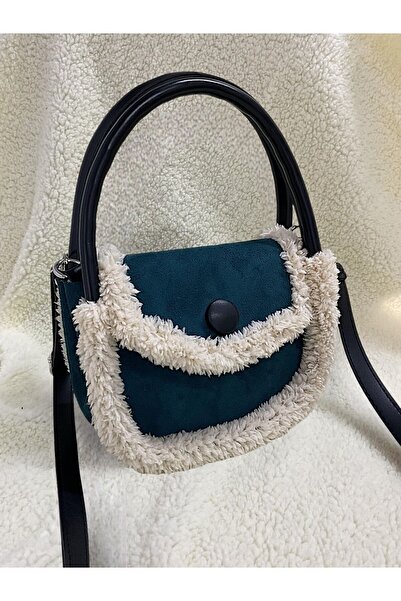 Katusa Nubuk petrol yeşili Askılı Baget Çanta