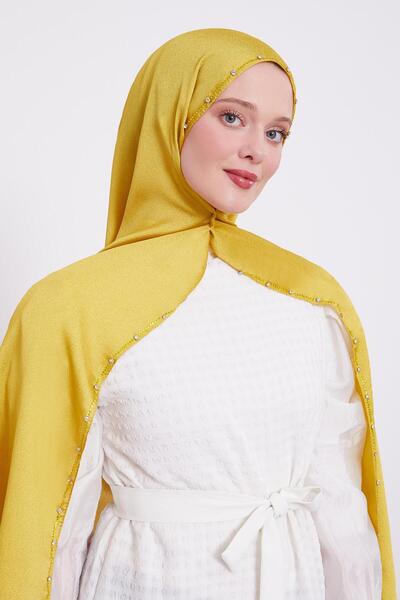 Levidor Lime Tek Taşlı Diamond Şal